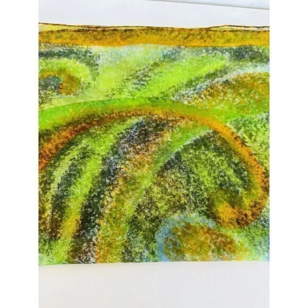 Vintage 60's‎ 70's Multi Color Orange Green Black 16x42